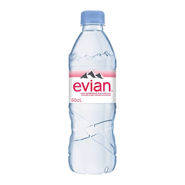 Evian - Die reine Quelle der Erfrischung.