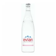 Mineralwasser Evian, ohne Kohlensäure, Glas – 12 x 1 Liter