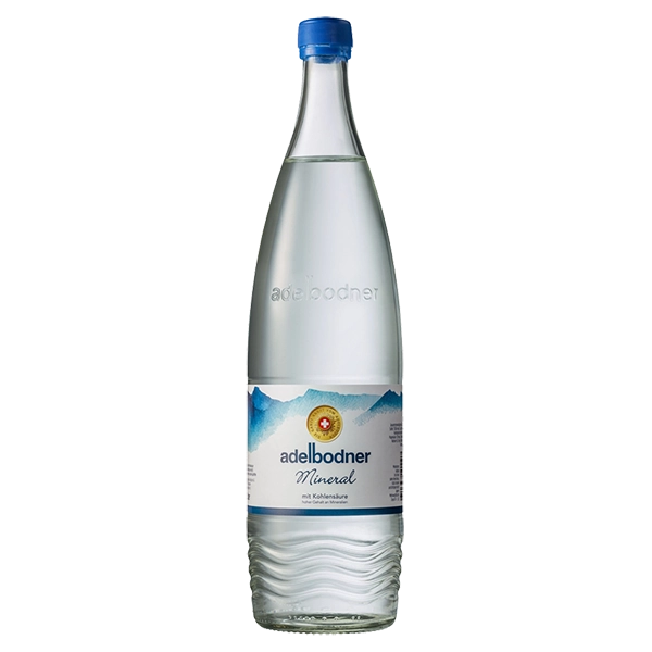 Adelbodner Blau Mineralwasser Flasche