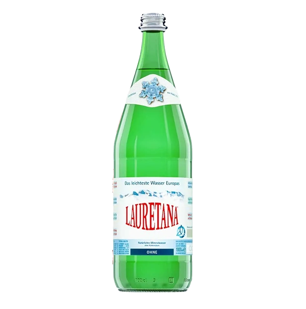 Mineralwasser Lauretana natural, Ohne Kohlensäure, Glas, 6 x 1 Liter