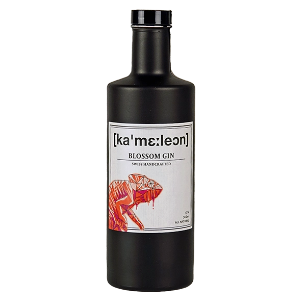 Chameleon Blossom Gin: Eine Flasche des aromatischen Gins mit blumigem Bouquet und vielschichtigen Aromen.