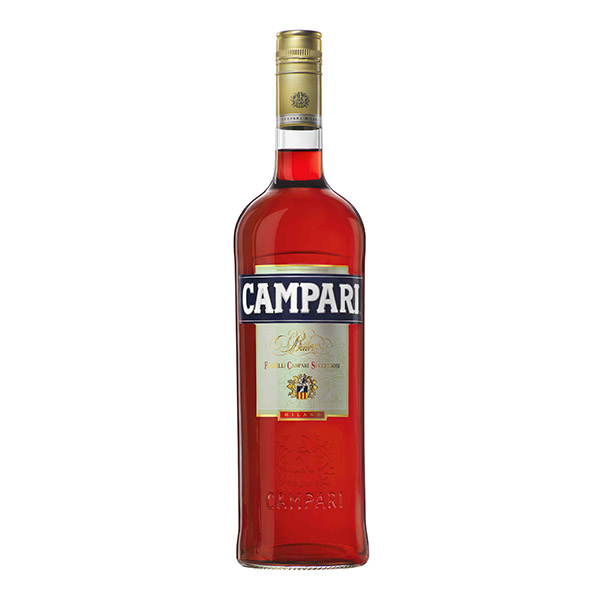 Campari Bitter: Eine Flasche des legendären italienischen Bitterlikörs mit kräftigen Aromen und charaktervoller Eleganz.