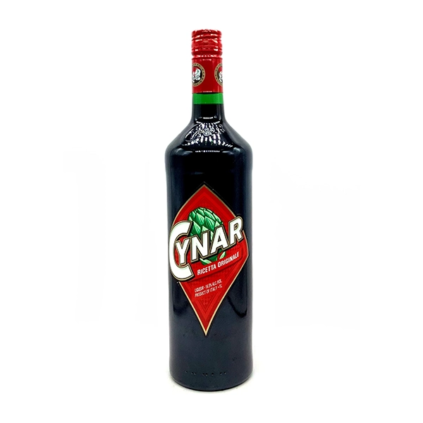 Cynar: Eine Flasche des italienischen Bitterlikörs, bekannt für seinen Geschmack mit Artischoke und kräuteriger Komplexität.