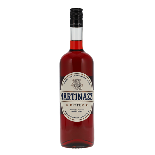 Martinazzi-Bitter Classic - Matter-Luginbühl: Eine Flasche des klassischen Schweizer Bitterlikörs mit charakterstarkem Geschmack.