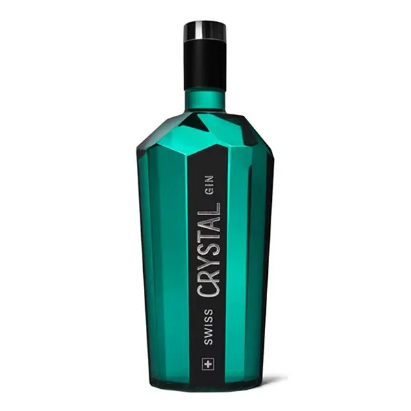 Swiss Crystal Gin Green Rugenbräu: Eine Flasche des kristallklaren Gins mit schweizerischer Raffinesse und einer erfrischenden grünen Note
