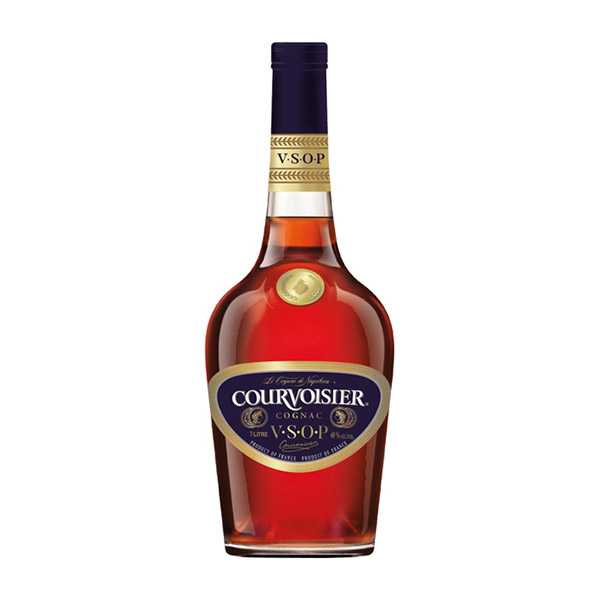 Cognac Courvoisier VSOP Fine Champ: Eine Flasche des edlen Cognacs mit ausgewogenem Geschmack und feiner Champagner-Note