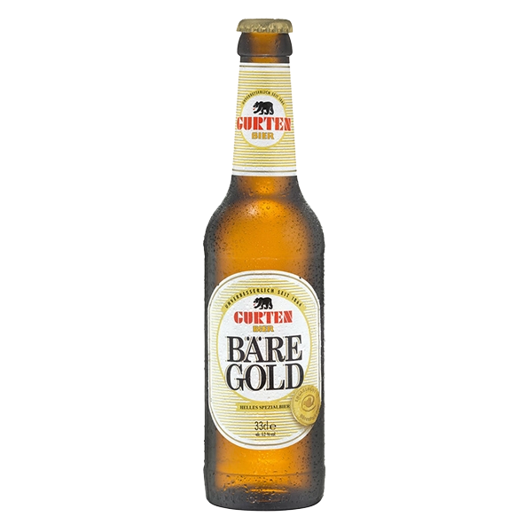 "Gurten Bäre Gold Bierflasche"