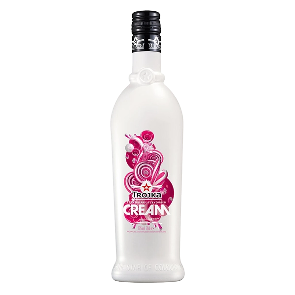 Trojka Vodka White Cream mit Erdbeergeschmack Flasche